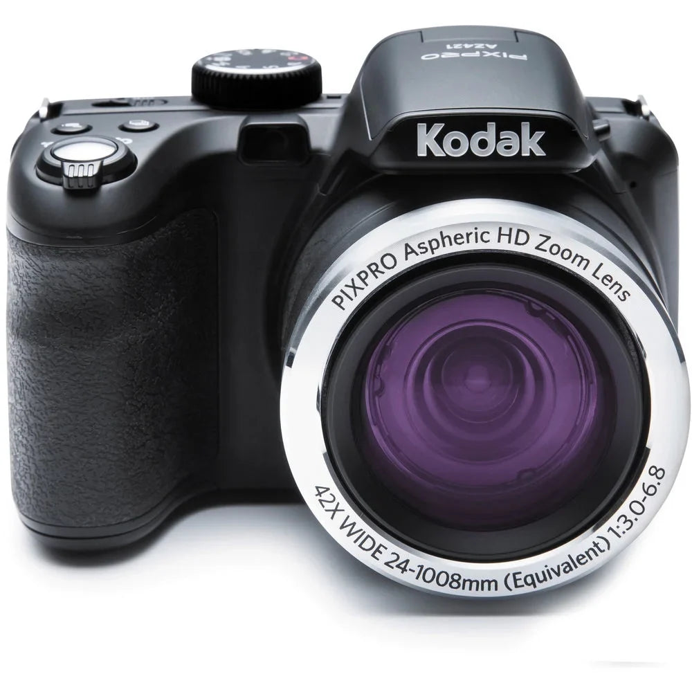 Kodak PIXPRO AZ421 Digital Camera (Black) + Extra Battery +Tripod + 1 Yr Warranty -64GB Kit