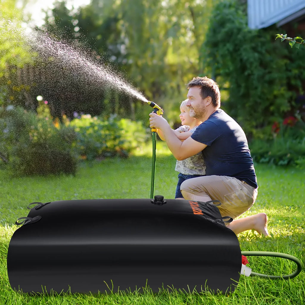 BENTISM Portable Water Storage Bladder Rainwater Bag,143 Gallon Large Capacity Water Storage Containers,1000D PVC Water Bladder Including Spigots and Overflow Kit,Water Tank