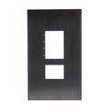Lutron NT-C11-NFB-BLA Nova T Series Combination Wall Plate, 1 Gang, Anodized Black Metal Finish