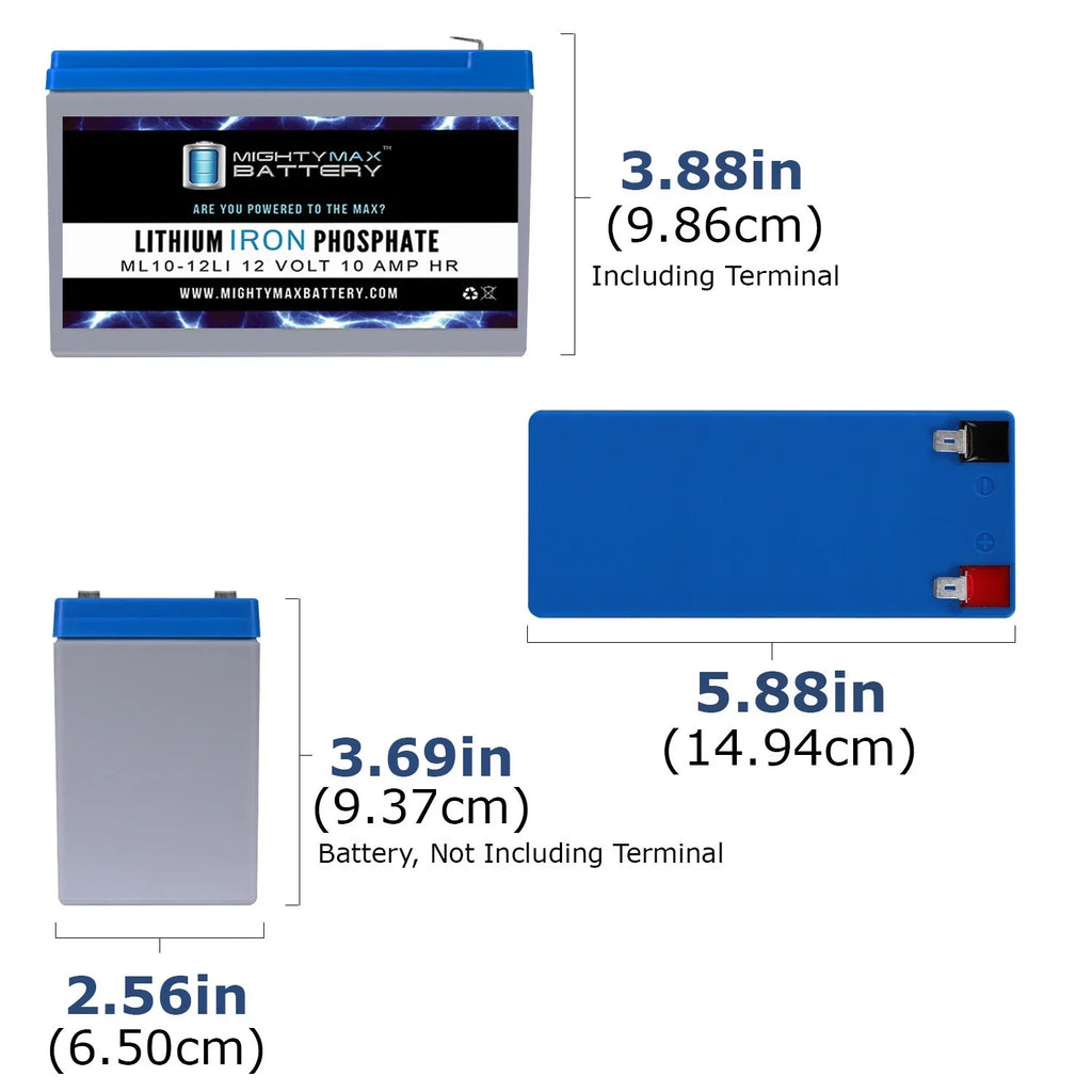 12V 10AH Lithium Replacement Battery with Streamlight E-Flood Box HL - 3 Pack