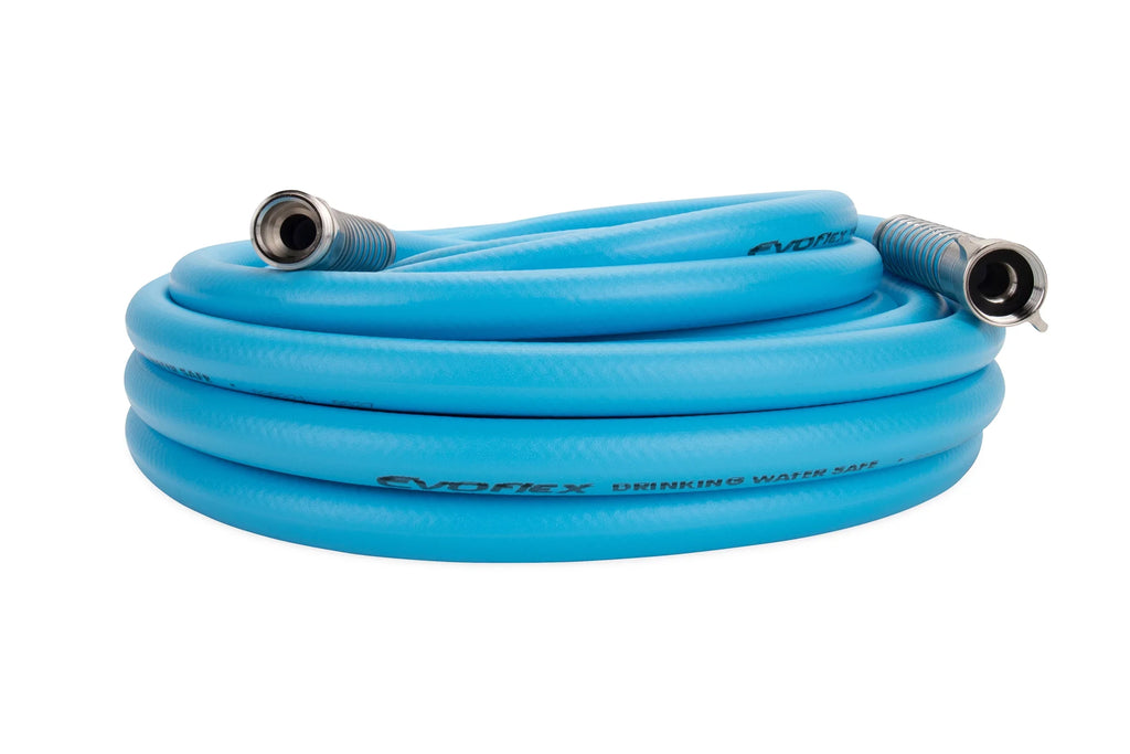 Camco EvoFlex 50-Foot Camper/RV Drinking Water Hose | Lead-Free, BPA-Free, or Phthalate-Free, Blue (22793)