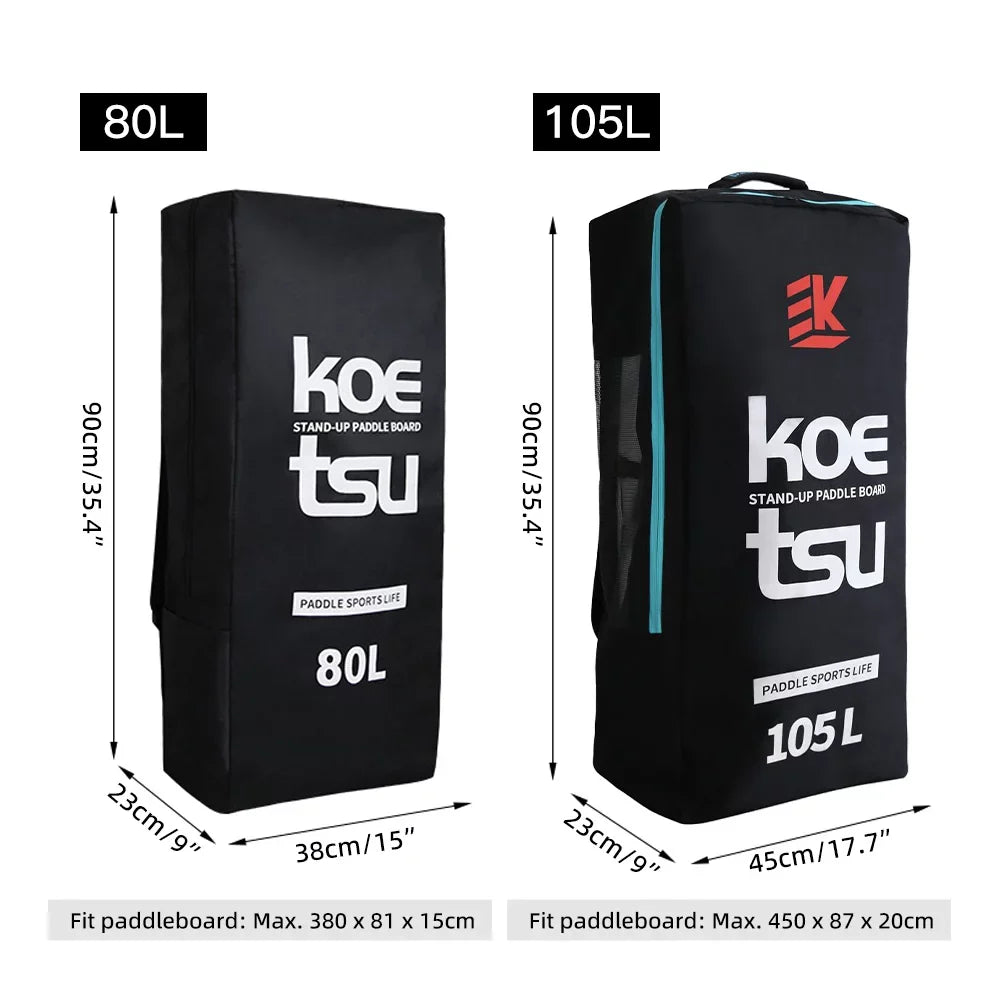 KOETSU 80L/ 105L Travel Inflatable Paddleboard Board Carrying Bag Shoulder