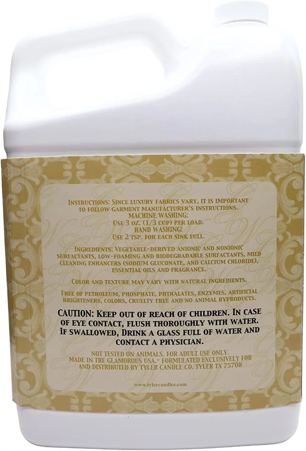 Tyler Candle Company Glamorous Wash Diva Fine Laundry Liquid Detergent - Liquid Laundry Detergent Designed Clothing - Hand and Machine Washable - 3.78L 1Gal Container