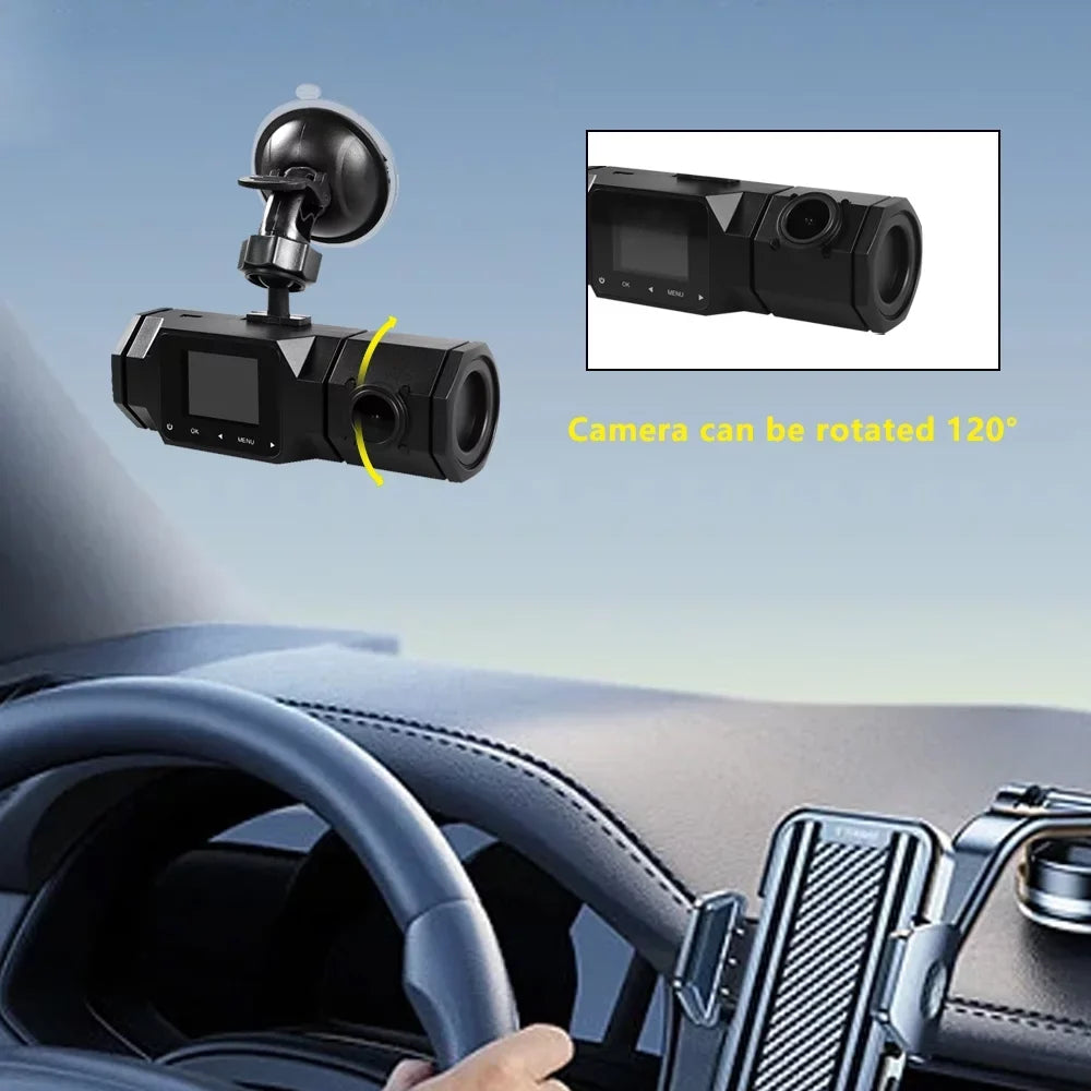 FIEWESEY Dash Cam WiFi 1080P Dual Dash Cam Front and Inside, Parking Mode, Loop Recording Dash Camera Driving Recorder with GPS and Speed