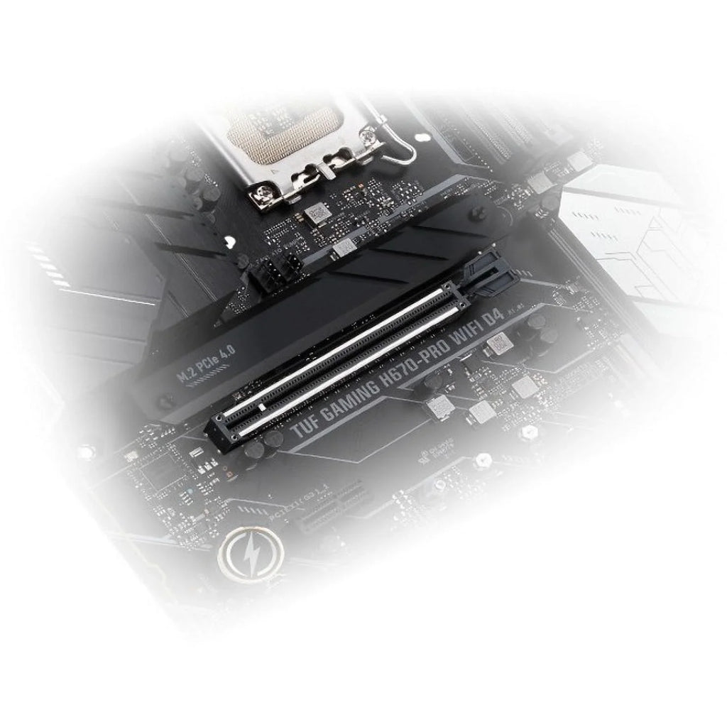 ASUS TUF GAMING H670-PRO WIFI D4 LGA 1700 (Intel 12th &13th Gen) ATX Gaming Motherboard (PCIe 5.0, DDR4, 14+1 DrMOS, 4xPCIe 4.0 M.2 Slots, WiFi 6, 2.5 Gb LAN, Front USB 3.2 Gen 1 Type-C)