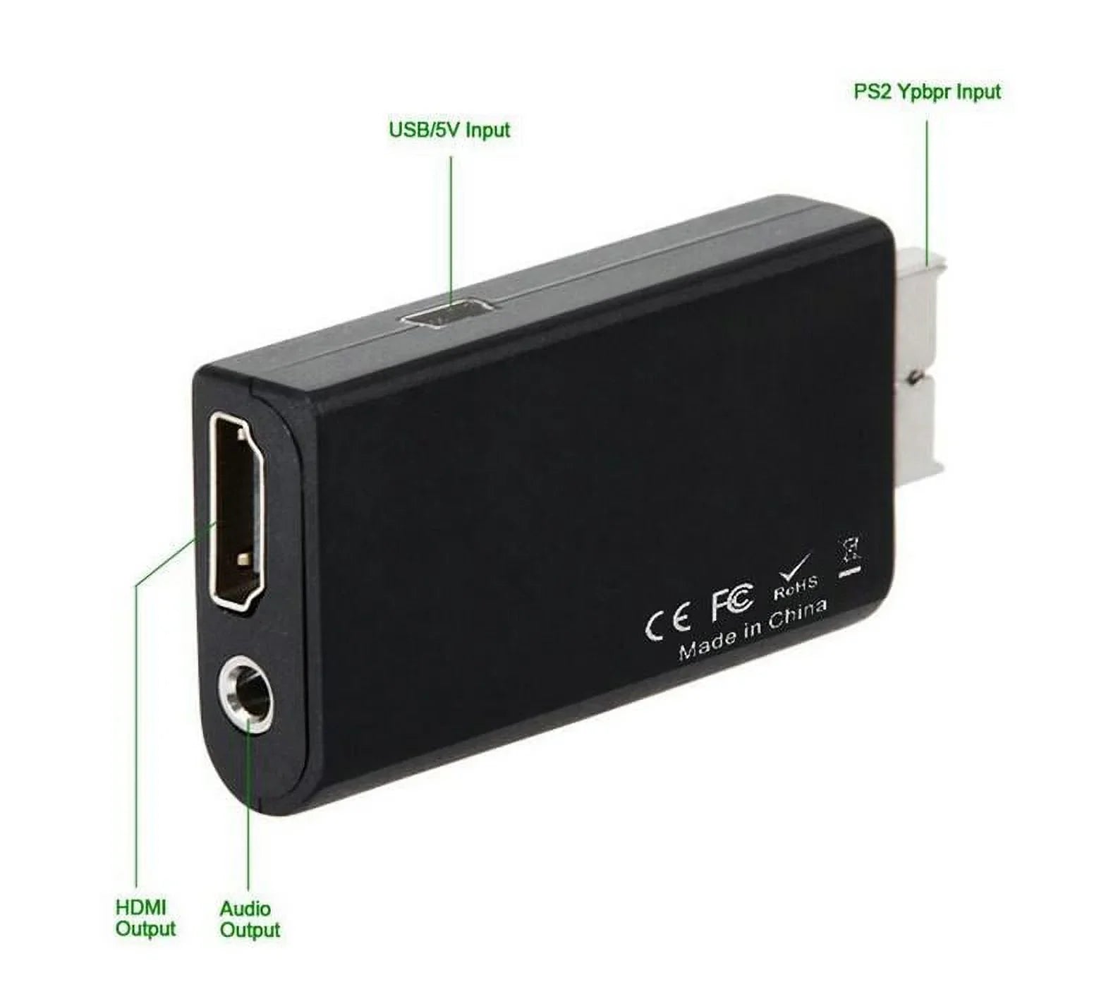 5-Packs PS2 to HDMI Converter Adapter HDMI HD Video Audio Output + USB Power Cable