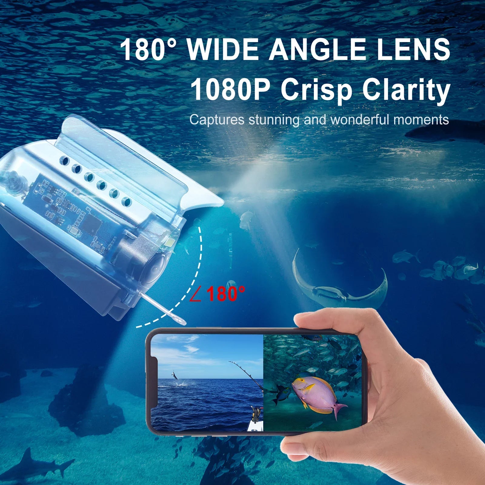Gofishup 1080P Underwater Fishing Camera Fish Finder with APP Control, Live Video Ice Lake Sea Craft Kayak Fishing