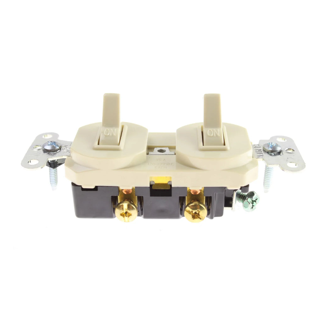 Pass & Seymour Legrand 690-IG Combo Combination Switch, 1P, 15A, 120/277V, Ivory, 10 Pack
