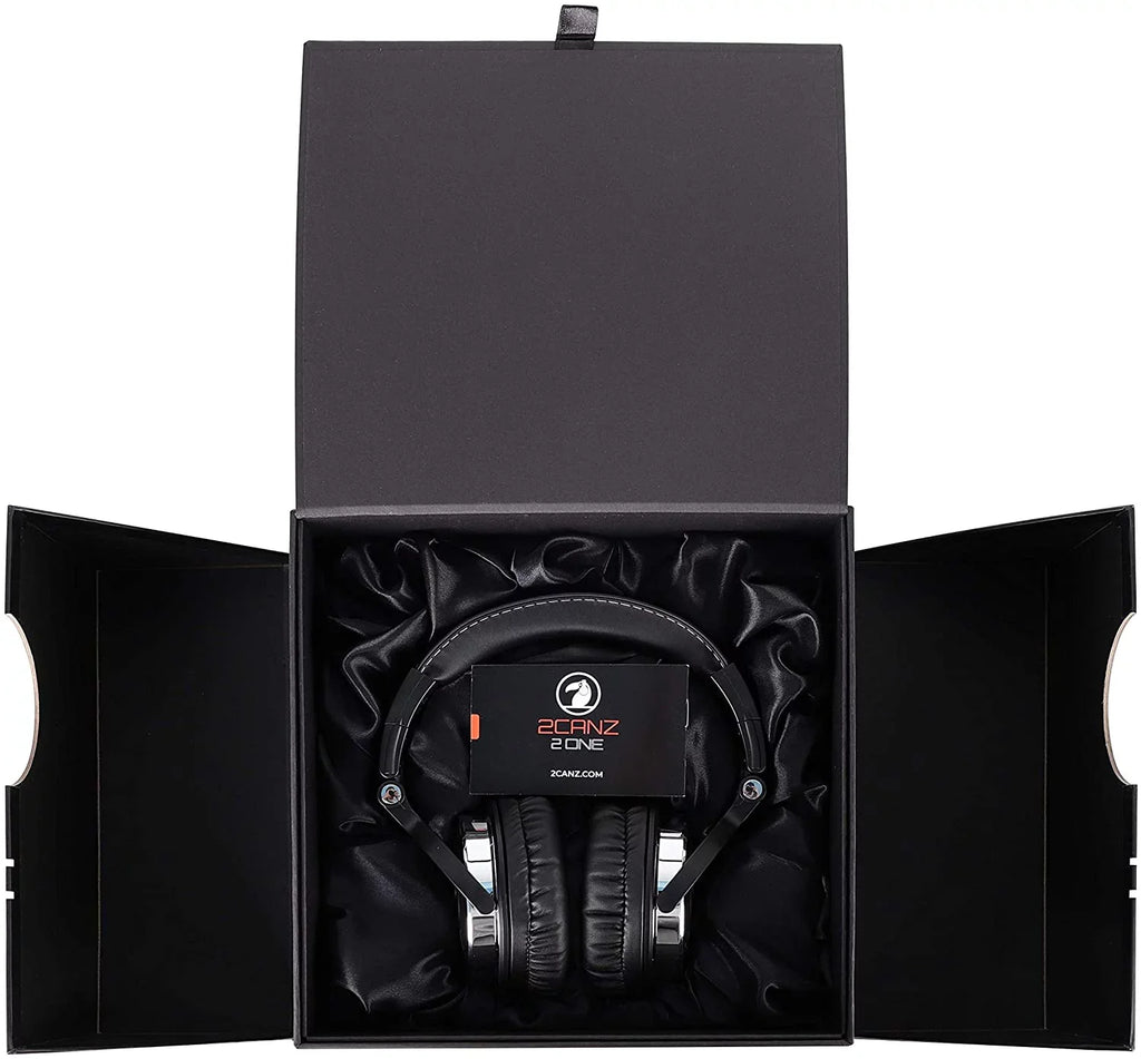 2CANZ Professional Over-Ear DJ Headphones, Black, 2ONE