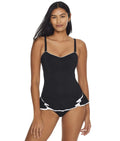 Profile by Gottex BLACK/WHITE Belle Curve One Piece Swimsuit, US 6D, UK 6D