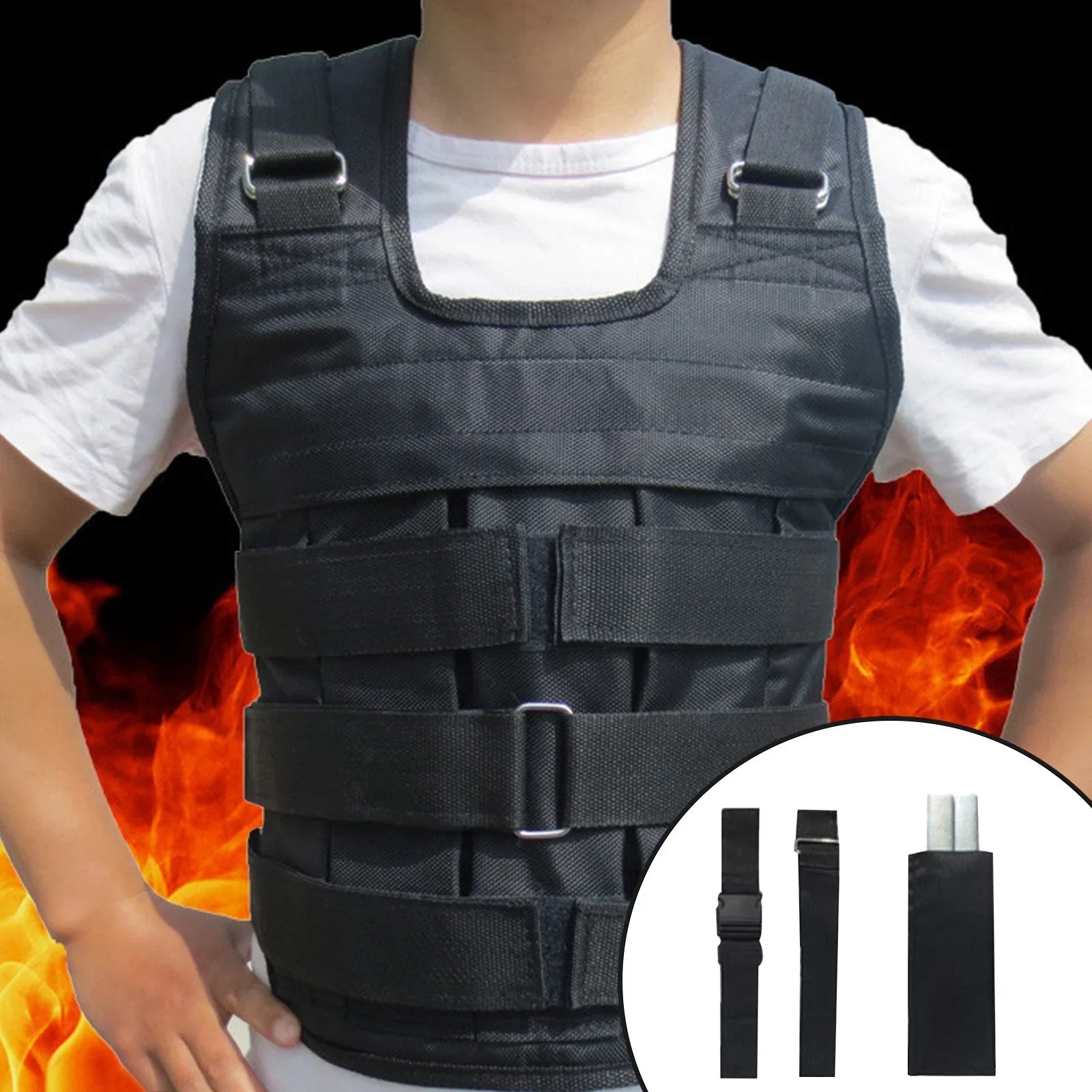 ZiSUGP Adjustable Weighted Vest Set Effective Running and Fitness Training Wooden Yoga Dice