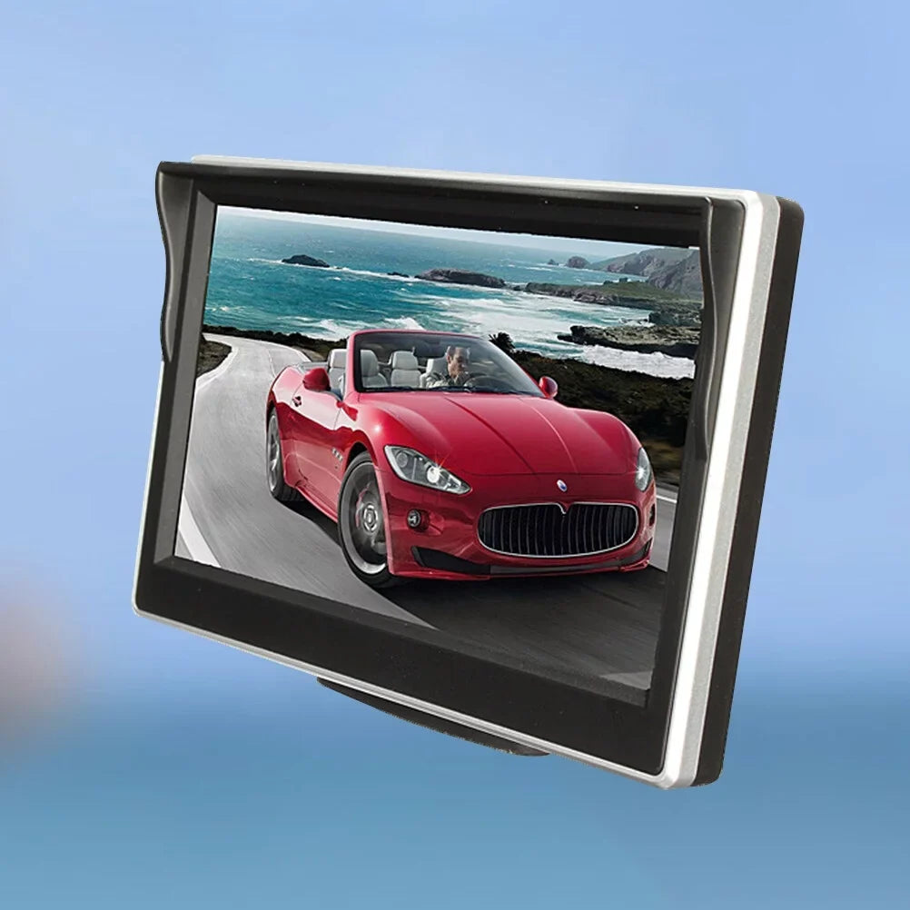 5 inch TFT LCD Color Mirror Monitor Car Reverse Rear View Backup Camera Car DVD Kit (Black)