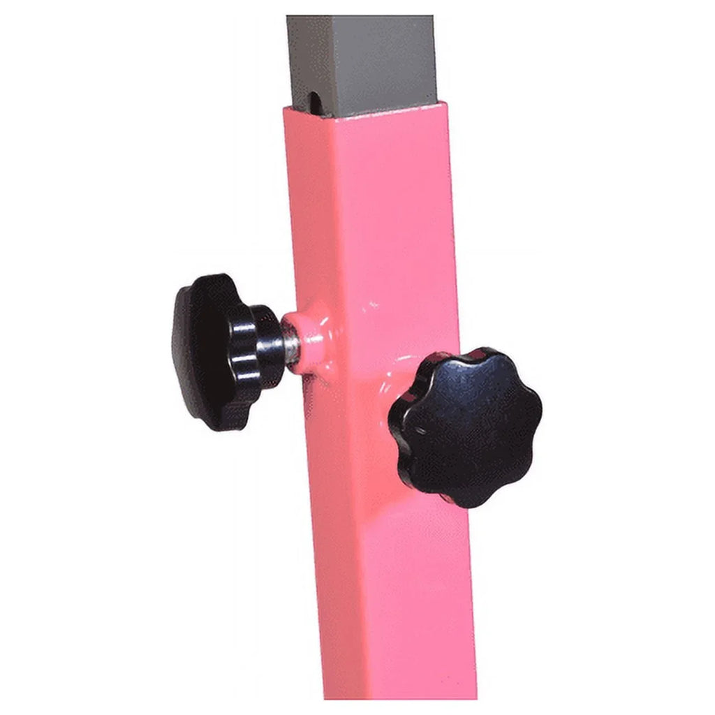 5 Star-TD Pink Gymnastic Kip Bar - Adjustable 3-5FT Junior Training Equipment, Heavy Duty Horizontal Bar with Curved Legs Kids Home Gym, Strong and Long-lasting
