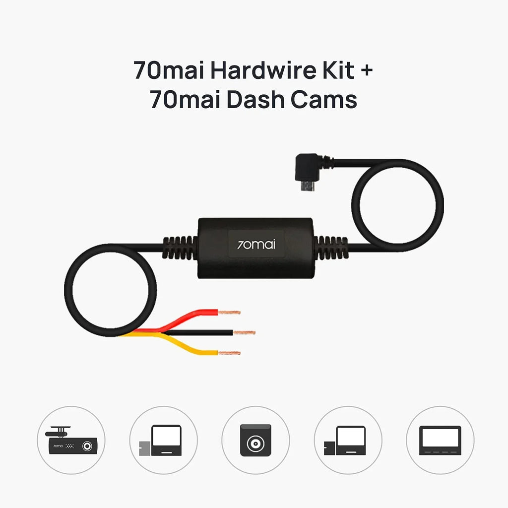 Hardwire Kit, 10ft ro USB Car Dash Cams, 12V-30V to 5V/2.4A, Low Voltage Protection, 24 Hour Parking
