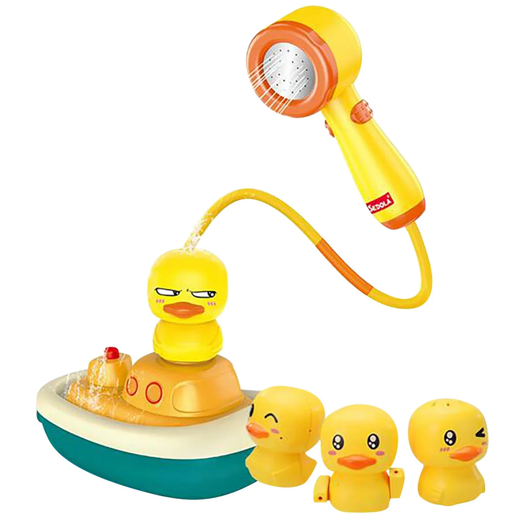 YHAIOGS Baby Shower TOys, Electric Water Spray TOys, 3 Kinds of Revolving Ship Ducks