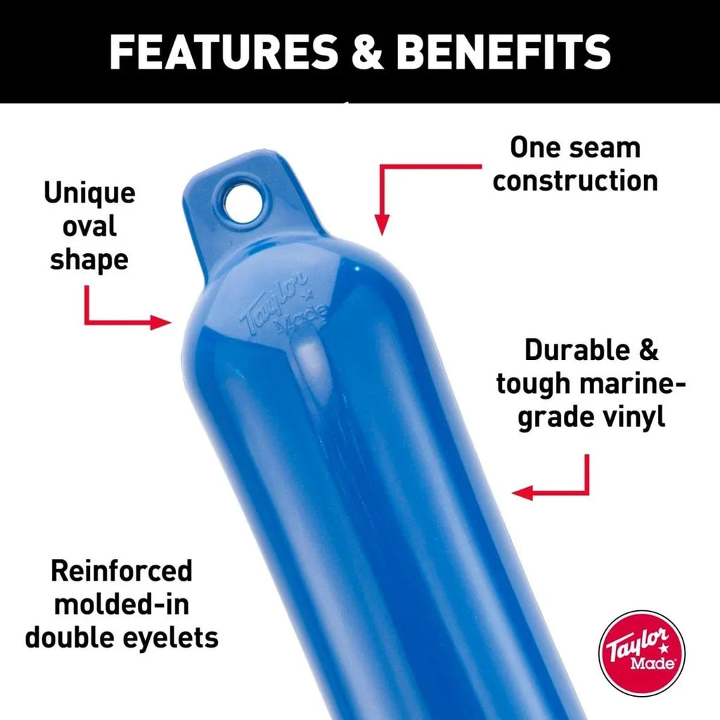 Taylor Made 54327100 Hull Guard Inflatable Vinyl Fender - Blue - 4.5 in. x 16 in.