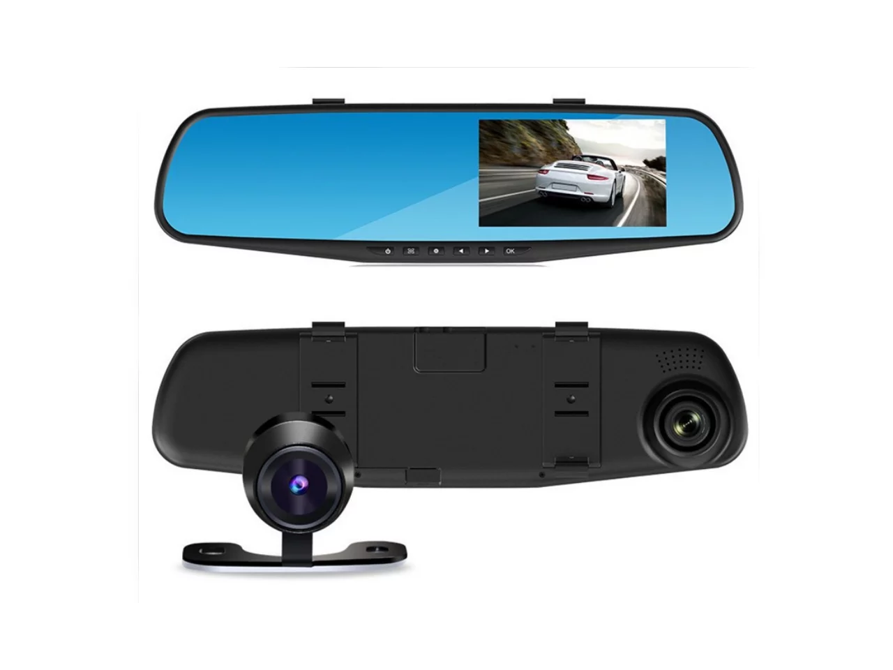 Car Camera | Upgraded Car Video Recorder Full HD 1080P | Car Video Camera 4.3" Inch LCD with Dual Lens Vehicles Front & Rearview Mirror | DVR Vehicles Dash Cam