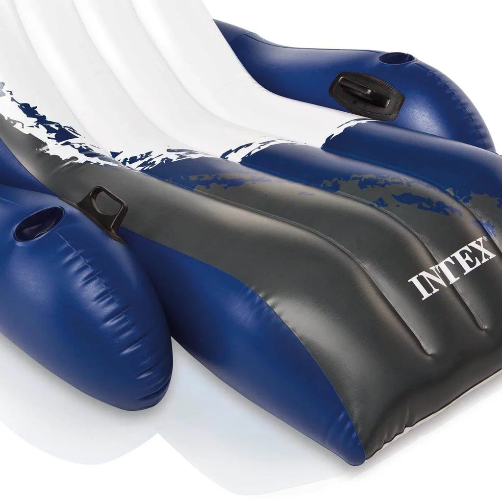 Intex Inflatable Floating Comtable Recliner Lounges with Cup Holders (3 Pack)