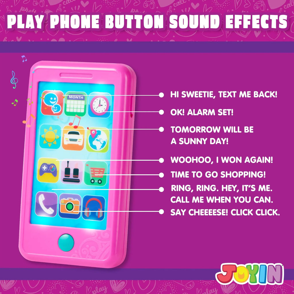 JOYIN Music Toy kids, Play-act Pretend Play Smart Phone, Keyfob Key Toy and Credit Cards Set, Kids Toddler Cellphone Toys 1 2 3 4 5 Year Old