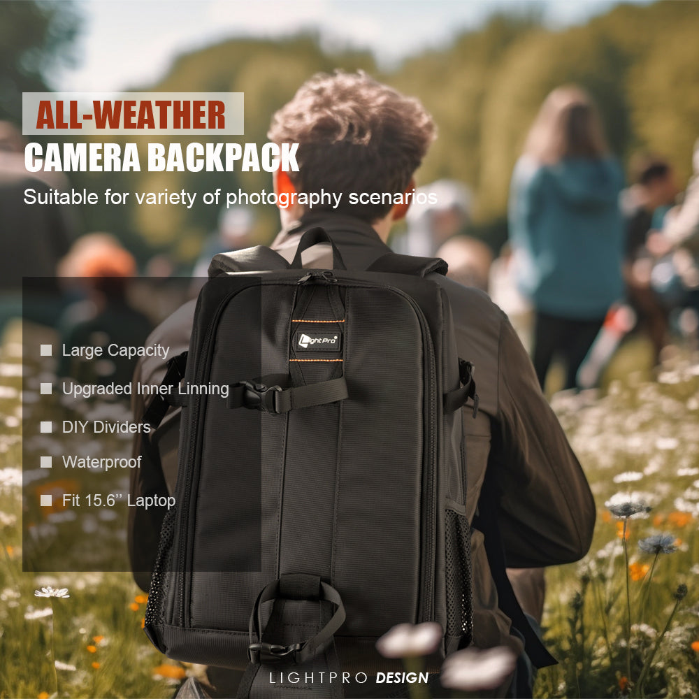 Big Capacity Photography Camera Waterproof Shoulders Backpack Video Tripod DSLR Bag Drone Case w/ Rain Shield Canon Nikon Sony Pentax