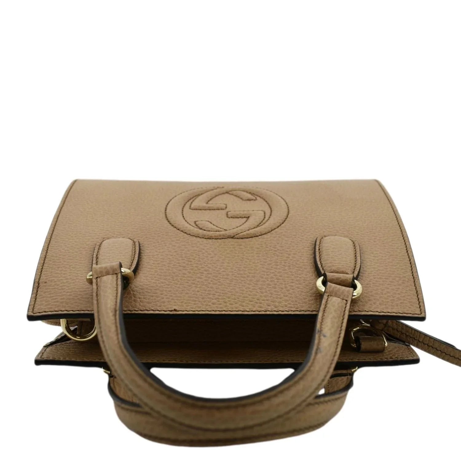 Pre-owned GUCCI Soho Leather Top Handle Hobo Bag Beige 607722