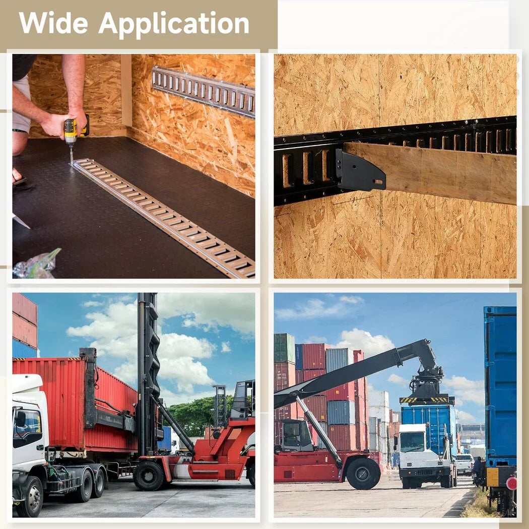 E Track Wood Beam Brackets, 4PCS E Track Wood Beam Socket Fittings, Cargo Tie Down Accessories, Cargo Storage Lumber Brackets Trucks, Trailers, RVs, Vans
