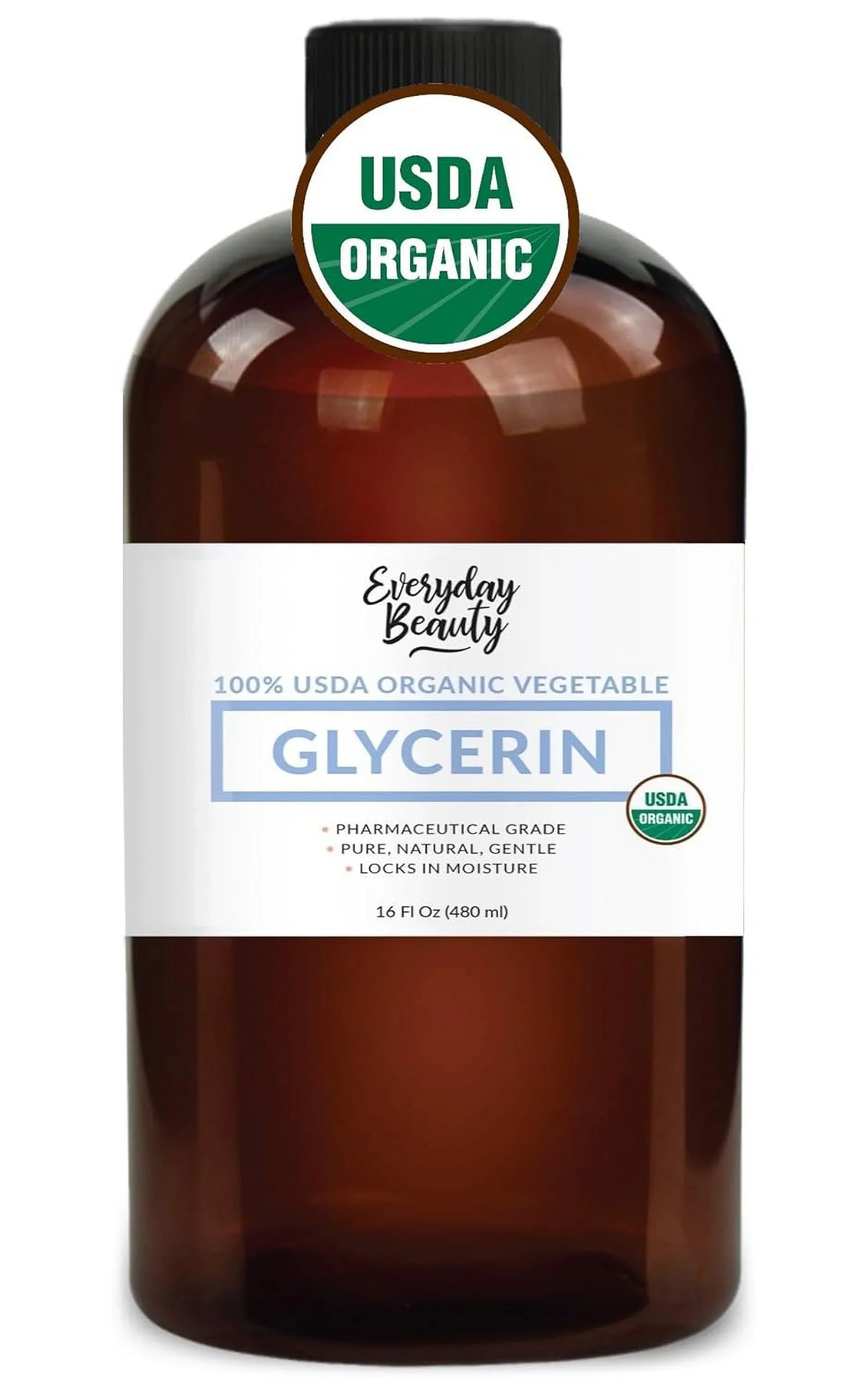 100% Organic Glycerin – USDA Certified - Perfect DIY Beauty Products, Crafts, and Formulations – Derived From Coconut – Skin and Hair Moisturizer Deep Hydration – 16 Fl Oz