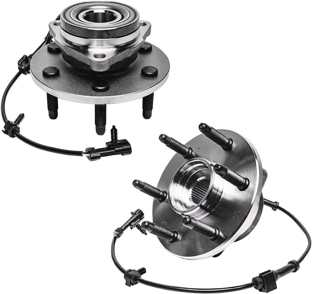 Detroit Axle - 4WD Front Wheel Hubs Control Arms Suspension Kit + 24pc Lugnuts w/Keys Replacement 2000-2006 Tahoe Escalade Silverado Sierra 1500