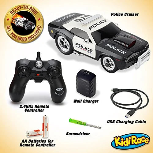 KidiRace RC Remote Control Police Car Kids Strong Fun and Easy to Control