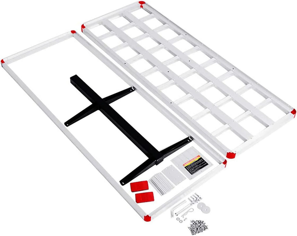 Hitch Cargo Carrier, Aluminum Trailer Hitch Cargo Carrier Fits 2” Receiver, 60” x 22” x 7” Mount Luggage Rack, Vehicle Cargo Basket SUV, Truck, Car, 500LBS Capacity