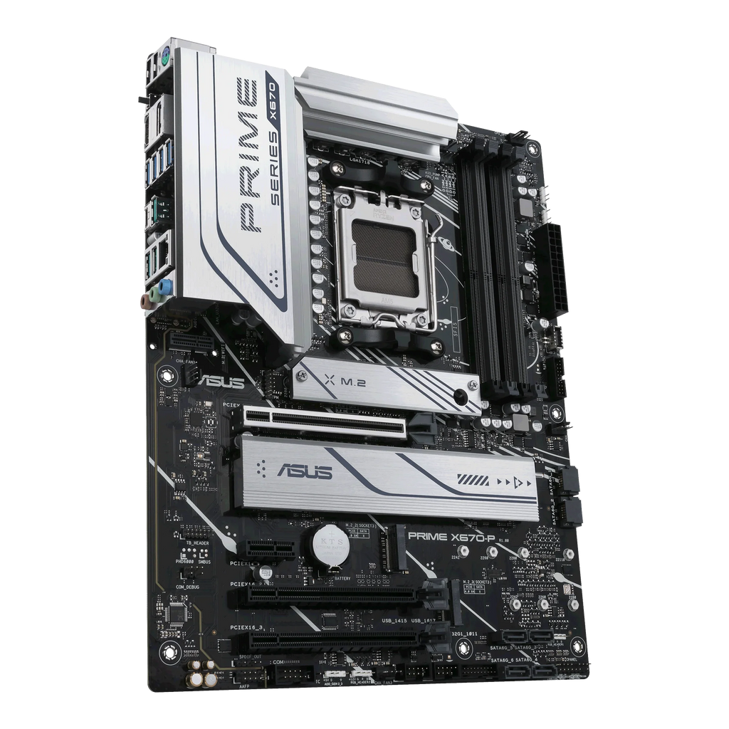 ASUS Prime X670-P Socket AM5 (LGA 1718) Ryzen 7000 ATX Motherboard (DDR5, 3xM.2 Slots, USB 3.2 Gen 2x2 Type-C, USB4 Header, and 2.5Gb Ethernet)