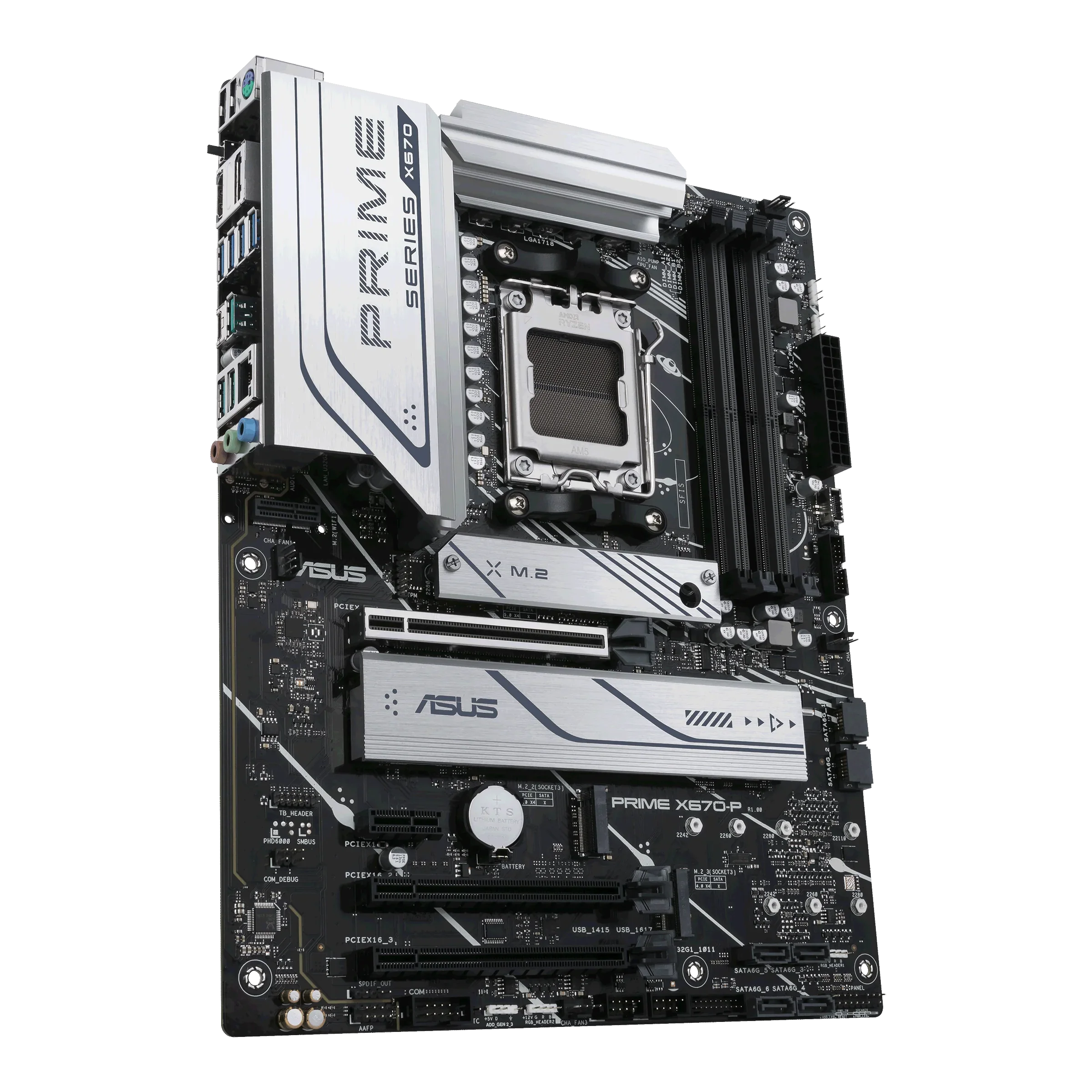 ASUS Prime X670-P Socket AM5 (LGA 1718) Ryzen 7000 ATX Motherboard (DDR5, 3xM.2 Slots, USB 3.2 Gen 2x2 Type-C, USB4 Header, and 2.5Gb Ethernet)
