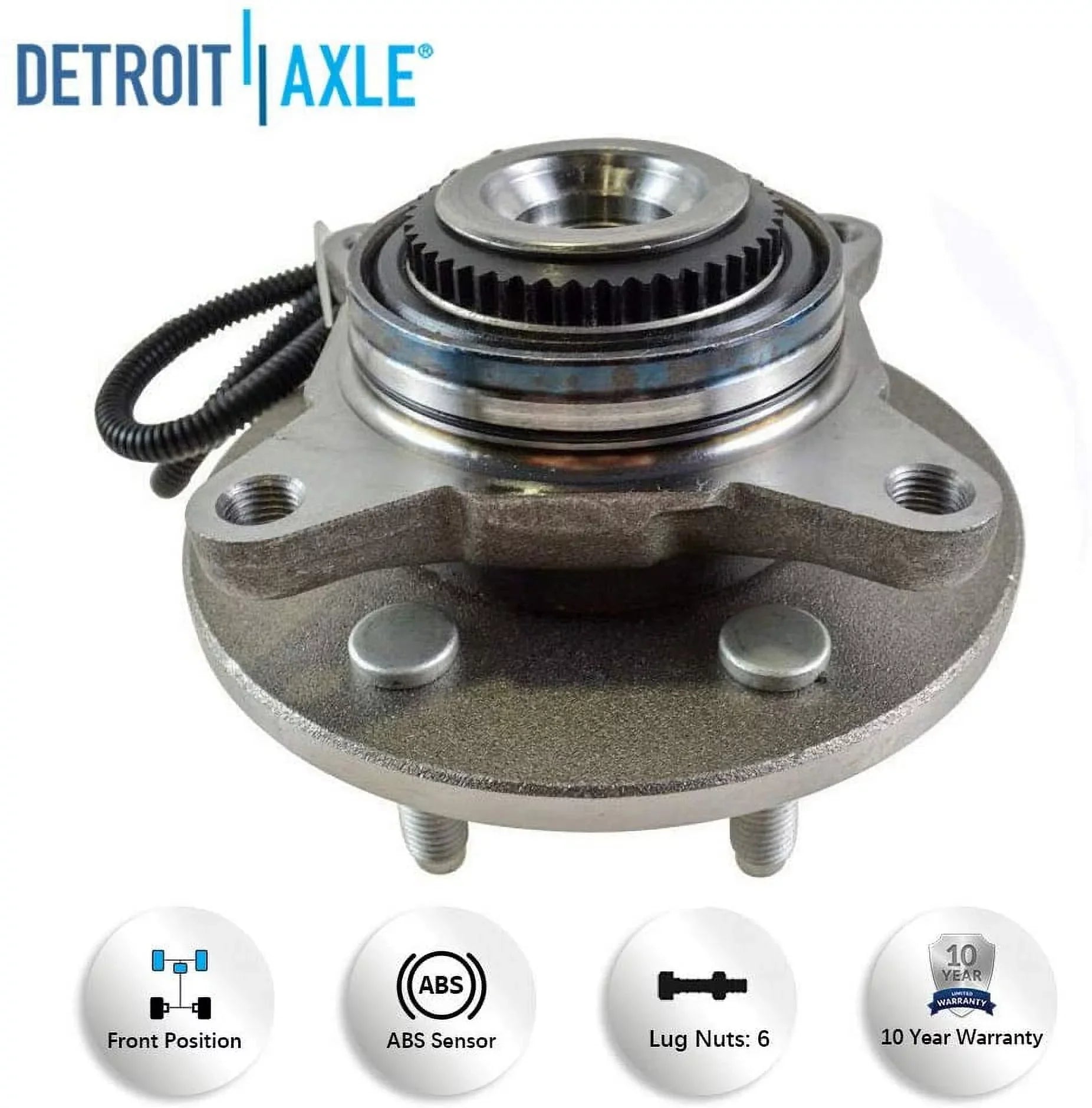 Detroit Axle - Power Steering Rack & Pinion + Front Upper Control Arms + Wheel Hubs + Suspension Kit Replacement Ford F-150 Lincoln Mark LT 4WD w/ABS ; Straight Sway Bars - 11pc Set