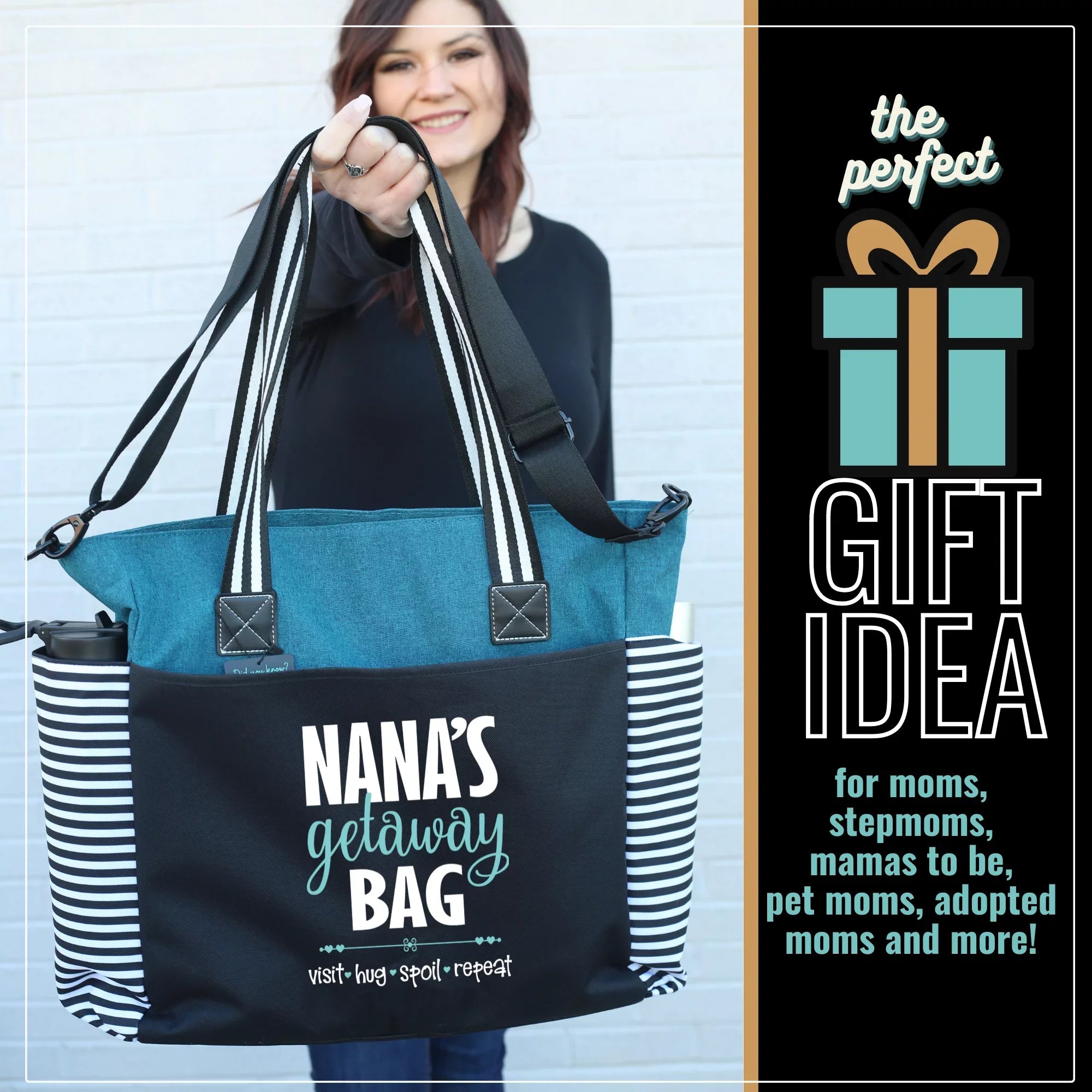 Nana Getaway LouLou Teal Tote Bag Grandmothers