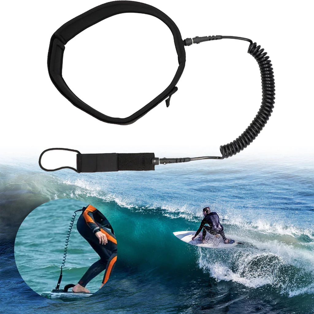 Surfboard Leash Coiled Surfing Leash Paddle Board Waist Belt Surf Leash Water Sports Stand up Paddleboard, Shortboard, Skimboard, Longboard 10FT