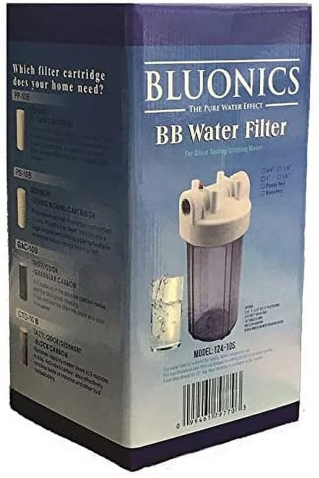 Two 4.5 x 10" Big Blue Whole House Sediment & Carbon Water Filters