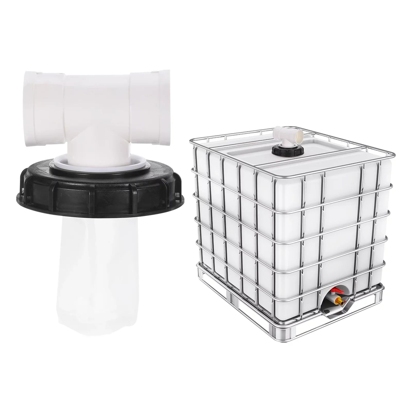 163mm IBC Lid Filter Wrap T-Shaped Rainwater Tank IBC Tote Shield with Washable Nylon Filter
