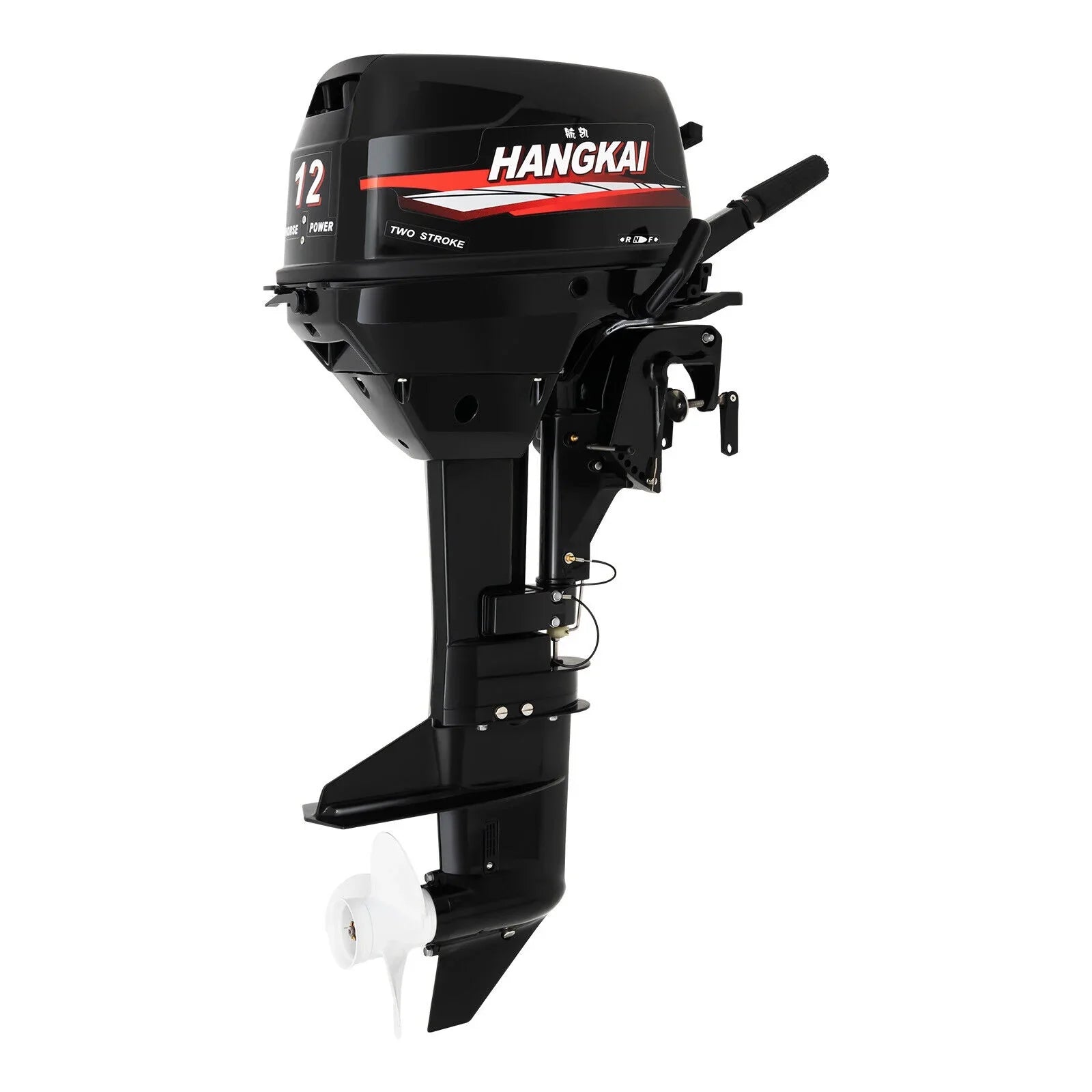 Outboard Motor, 2 Stroke 12 hp 169cc Heavy Duty Watercraft Engine Fishing Vessel Motor w/CDI System Water Cooling System (2 Stroke 12 hp)