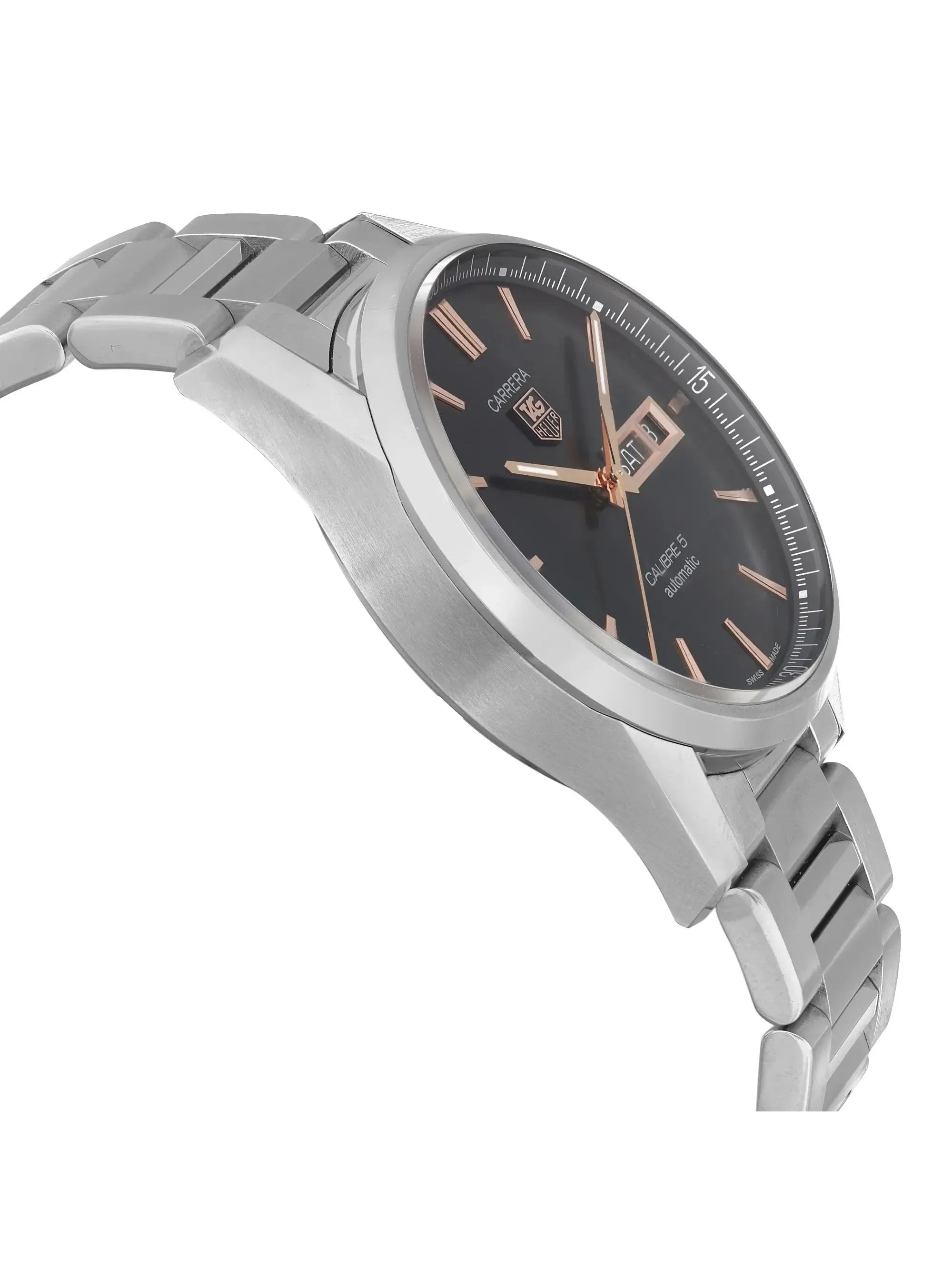 Pre-owned TAG Heuer Carrera 41mm Day-Date Steel Watch WAR201C.BA0723 (Good)