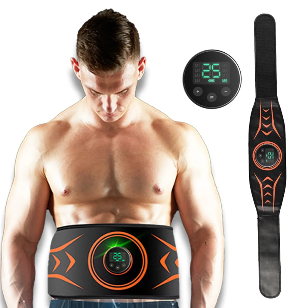 Nebublu Electric Massaging Slimming Belt Abdominal Toning Belt Trainer Abs Fitness Workout Equipment Abdomen , Get a Flatter Stomach and Defined Abs in No Time