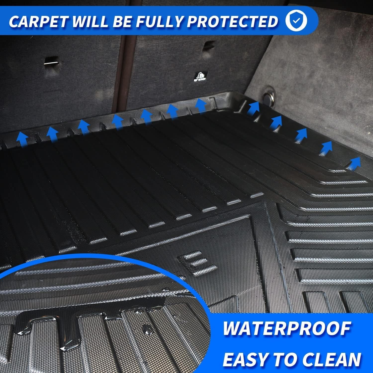 Cargo Liner fit 2019-2024 BMW X5 All Rear Trunk Wrap Cargo Tray Floor Mat BMW X5 2019 2020 2021 2022 2023 2024 Accessory , Black