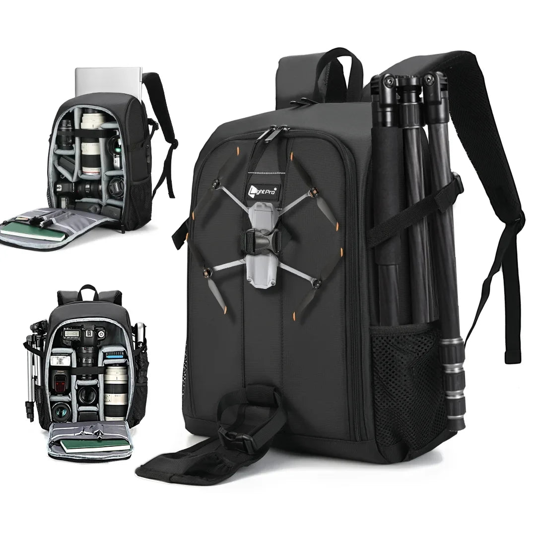 Big Capacity Photography Camera Waterproof Shoulders Backpack Video Tripod DSLR Bag Drone Case w/ Rain Shield Canon Nikon Sony Pentax