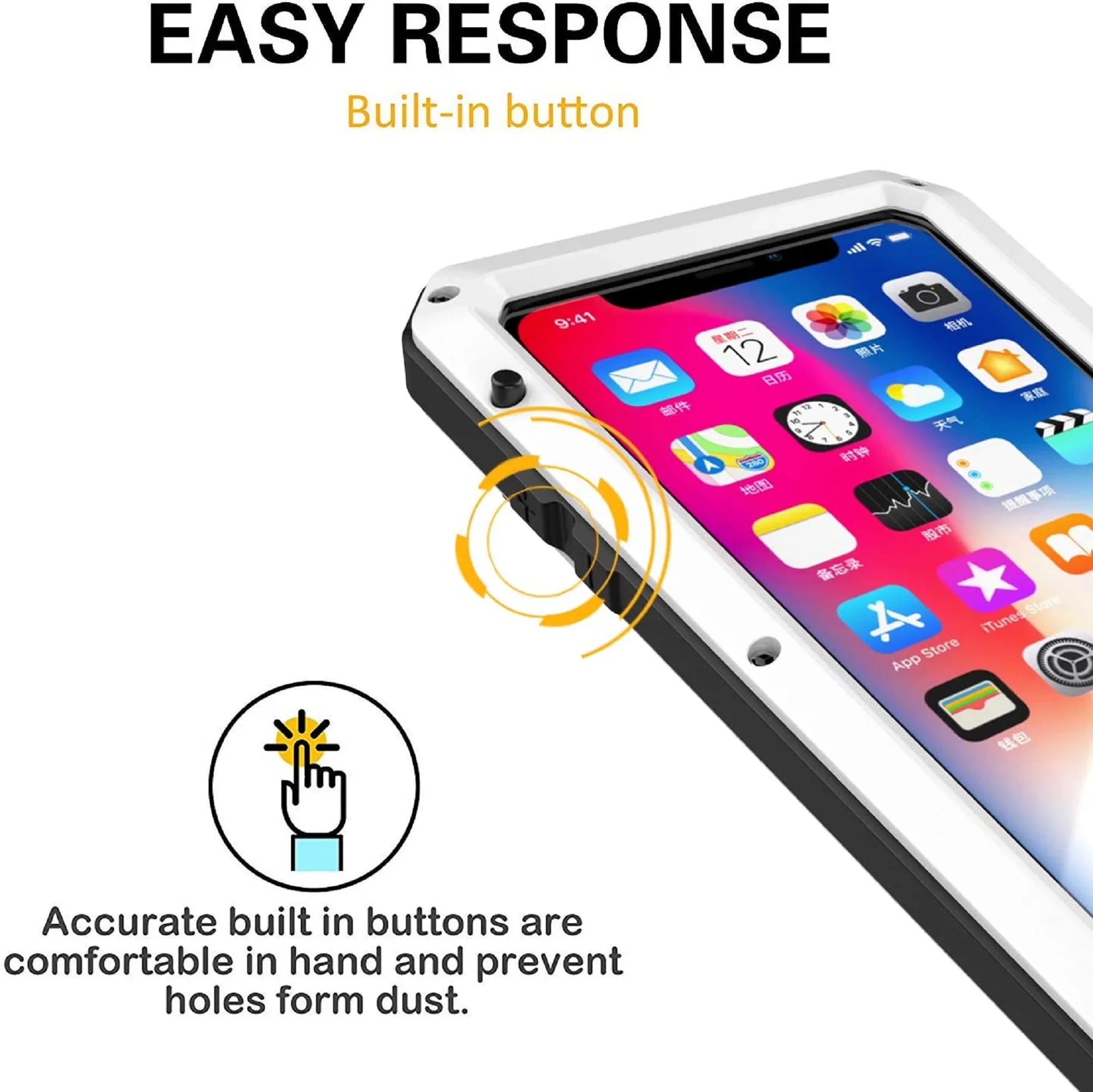 Gorilla Glass Aluminum Metal iPhone 6 Plus Case (Black) Heavy Duty Military Grade Shockproof and Scratch Protection, Rugged Outdoor Travel
