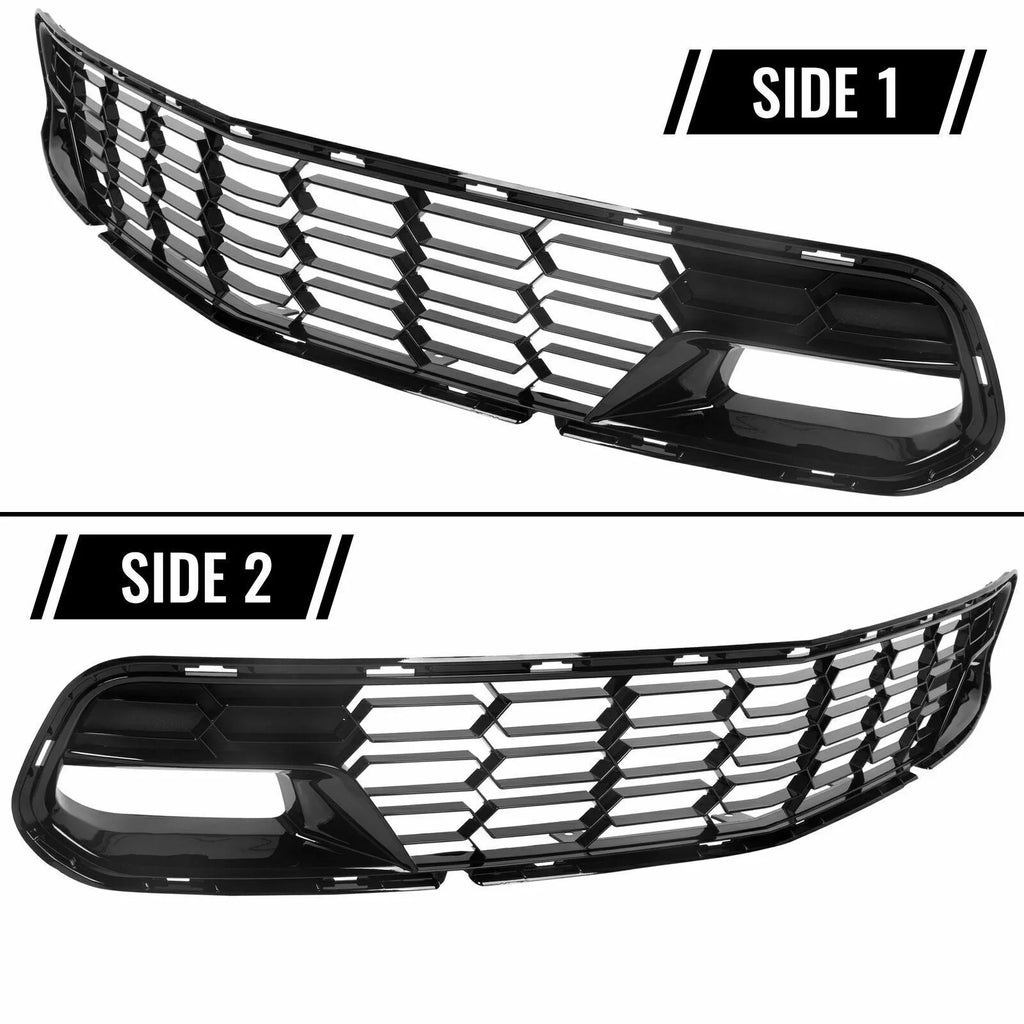Kojem Front Lower Grille 2014-2019 Chevrolet Corvette C7 All Models Z06 Style Bumper Shield Painted Glossy Black Plastic (W/O Front Camera Bracket)