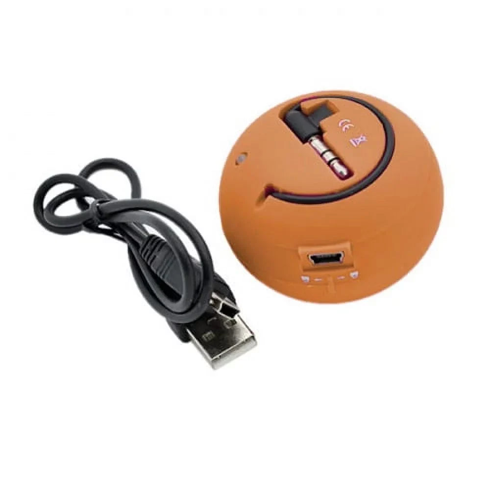 Wired Portable Universal Loud Speaker Orange Multimedia Audio System Rechargeable Motorola Droid Turbo 2 - OnePlus 6 - Samsung Galaxy Tab S3 9.7 S2 NOOK 8.0 (SM-T710)