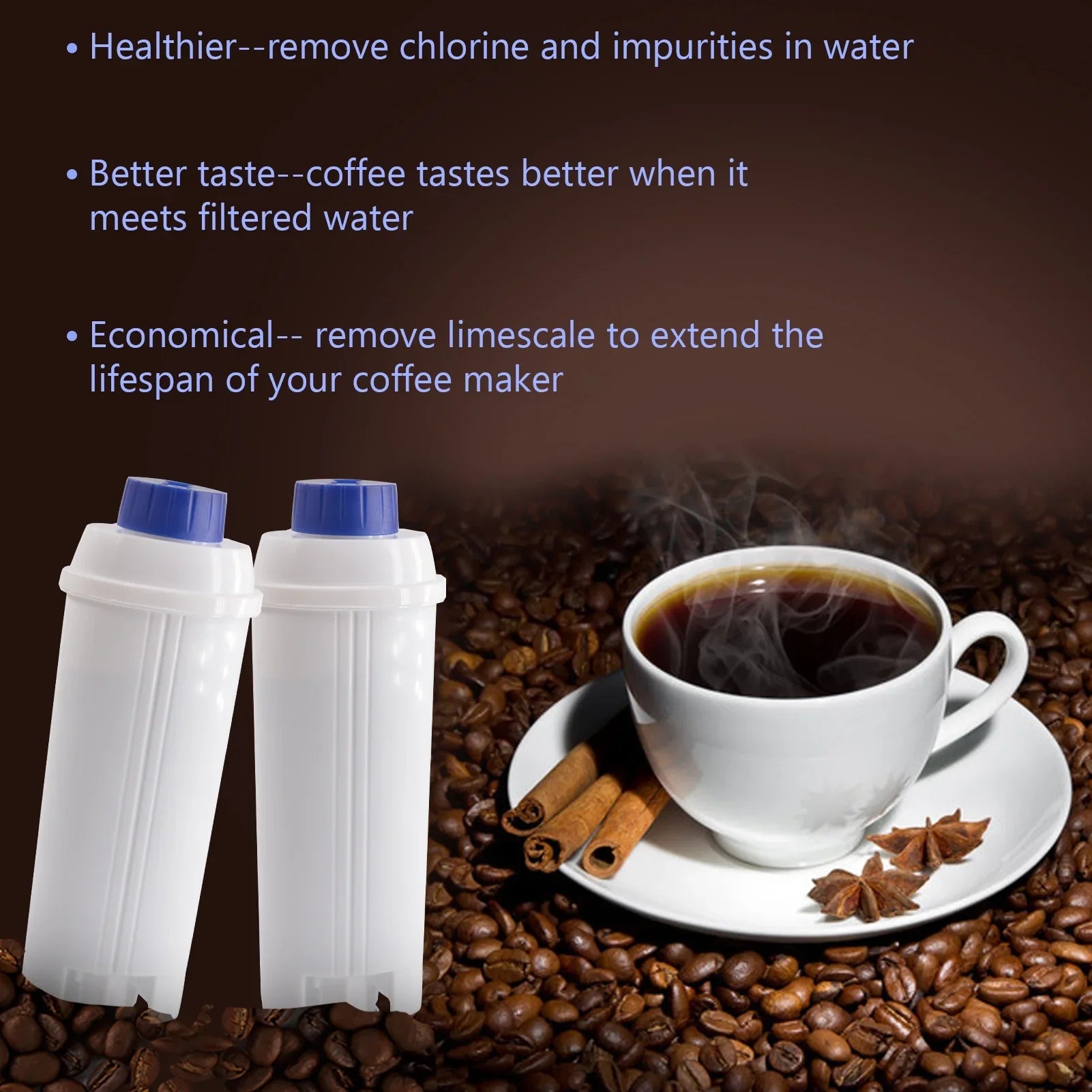 4Pcs Coffee Replacement Filter Cartridge Replacement Filter Coffee Filter with Delonghi DSL C002 Maker Machine Coffee Machine Accessory Water Filter Coffee Maker