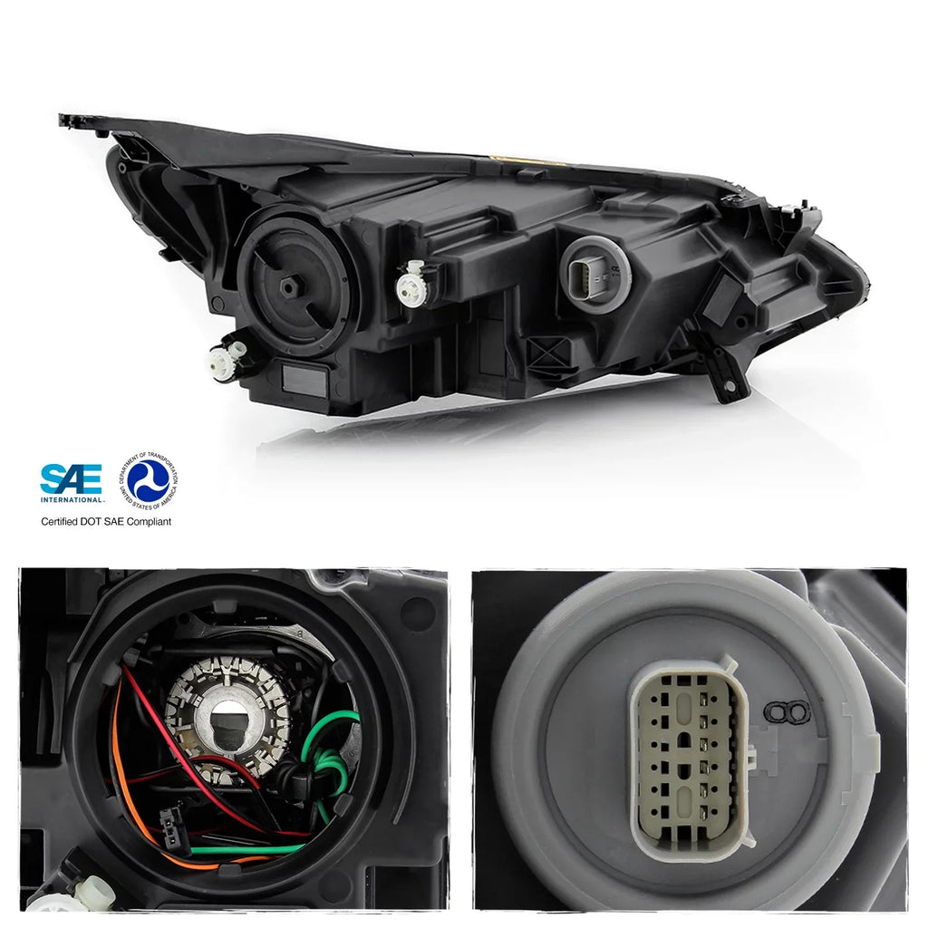 AKKON - Fits 2018 2019 2020 2021 Chevy Equinox [HID/Xenon Type] LED DRL Chrome Headlight Driver Left Side Headlamp 18 19 20