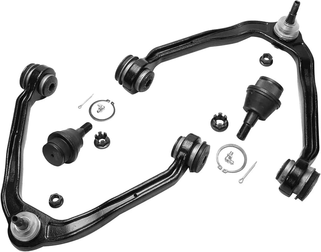 Detroit Axle - 4WD Front Wheel Hubs Control Arms Suspension Kit + 24pc Lugnuts w/Keys Replacement 2000-2006 Tahoe Escalade Silverado Sierra 1500
