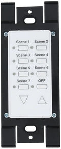Leviton HXC7S-1TW DHC Seven-Scene 12 Address, Scene Dim/Bright, Off Wall Mounted Dimming Switch Controller, Green Line, 2-Way Communication, White