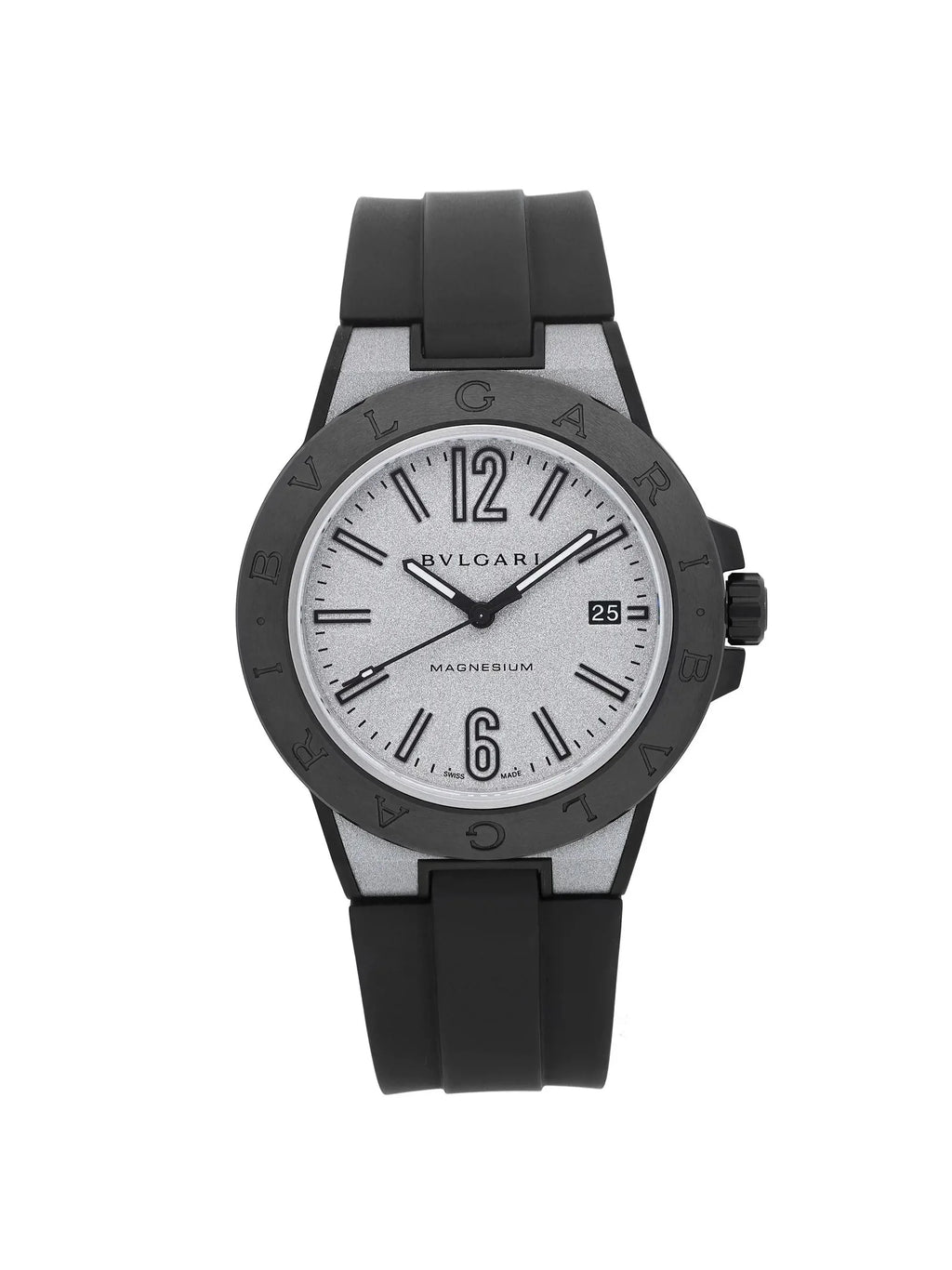Bvlgari Diagono Magnesium 41mm Ceramic Silver Dial Automatic Mens Watch 102427